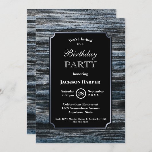 Rustieke Houten Uitnodiging van de Verjaardagspart (Voorkant / Achterkant)