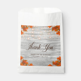 Rustieke houten val laat lichten dank u bruiloft bedankzakje