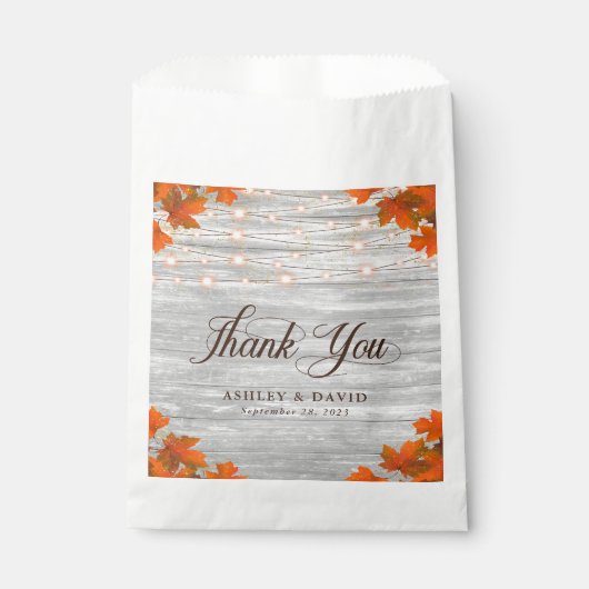 Rustieke houten val laat lichten dank u bruiloft bedankzakje (Voorkant)