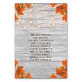 Rustieke houten val laat String Lights Bruiloft Kaart (Achterkant)