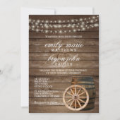 Rustieke houten vat bruiloft kaart (Voorkant)