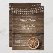 Rustieke houten vat bruiloft kaart (Voorkant / Achterkant)