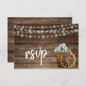 Rustieke houten vat en land witte bloemen - RSVP (Voorkant / Achterkant)