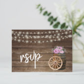 Rustieke houten vat en roze bloemenkool - RSVP (Staand voorkant)