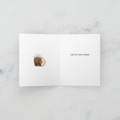 Rustieke houten vat en witte bloem bedankkaart (Binnen)