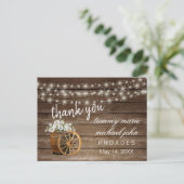 Rustieke houten vat en witte bloem briefkaart (Staand voorkant)