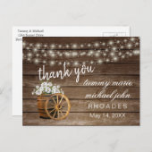 Rustieke houten vat en witte bloem briefkaart (Voorkant / Achterkant)