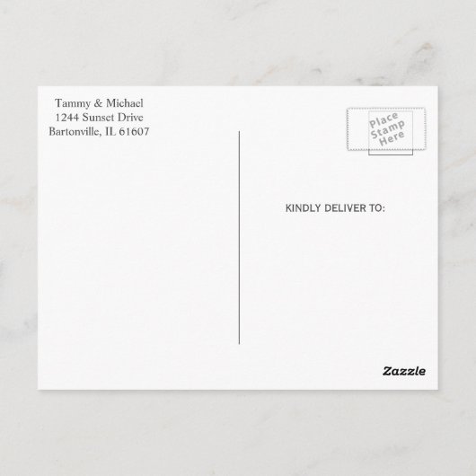 Rustieke houten vat en witte bloem briefkaart (Achterkant)