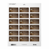 Rustieke houten vat en witte bloem etiket (Full Sheet)