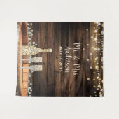 Rustieke houten vat lichten champagne & babys adem wandkleed (Voorkant (horizontaal))