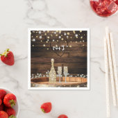 Rustieke Houten Vat Lichten Champagne Modern Feest Servetten (Insitu)