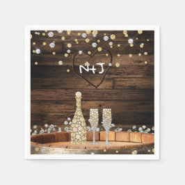 Rustieke Houten Vat Lichten Champagne Modern Feest Servetten