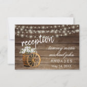 Rustieke houten vat witte bloemen - Receptie Kaart (Voorkant)