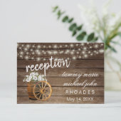 Rustieke houten vat witte bloemen - Receptie Kaart (Staand voorkant)