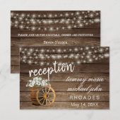 Rustieke houten vat witte bloemen - Receptie Kaart (Voorkant / Achterkant)