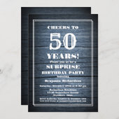 Rustieke Houten Verjaardagsfeest 50 Jaar Kaart (Voorkant / Achterkant)