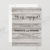 Rustieke houten verlovingsfeest uitnodiging (Voorkant / Achterkant)