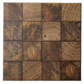 Rustieke houten vierkante mozaïek kunst tegeltje (Voorkant)