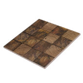 Rustieke houten vierkante mozaïek kunst tegeltje (Zijkant)