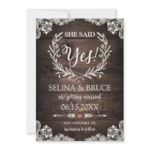 Rustieke Houten Vintage Kant Save the Date Kaart