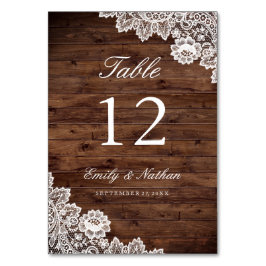 Rustieke Houten Vintage Kant Tafel Nummer Kaarten