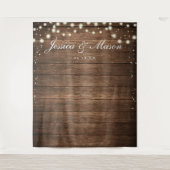 Rustieke houten wand achtergrond - Trouwfoto achte Wandkleed (Voorkant)