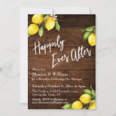 Rustieke houten waterverf citroenen Happily Ever A Kaart (Voorkant)