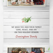 Rustieke houten waterverf gebladerte foto vakantie drieluik wenskaart (Binnenkant midden)