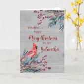 Rustieke Houten Waterverf Godmother Vrolijk Kerstf Kaart (Gele Bloem)