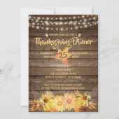 Rustieke Houten Waterverf Herfst Bloemen Thanksgiv Kaart (Voorkant)