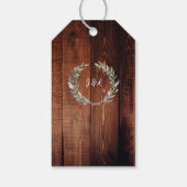 Rustieke houten waterverf verlaat bruiloft Welkom Cadeaulabel (Achterkant)