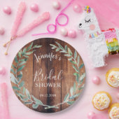 Rustieke houten waterverf verlaat Vrijgezellenfees Papieren Bordje (Feest)