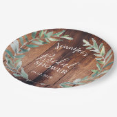 Rustieke houten waterverf verlaat Vrijgezellenfees Papieren Bordje (Gekanteld)