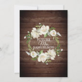 Rustieke Houten Waterverf Witte Bloem Bruidsdiner Kaart (Achterkant)