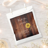 Rustieke houten waterverf zonnebloem dank u bruilo bedankzakje (Geknipt)