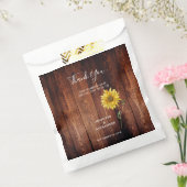 Rustieke houten waterverf zonnebloem dank u bruilo bedankzakje (Gezegeld)