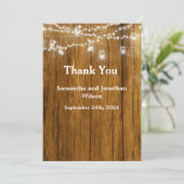 Rustieke houten weckglas hanglampjes Dank je wel Kaart (Staand voorkant)