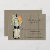 Rustieke houten weckpot gevuld met wilde bloemen R RSVP Kaartje (Voorkant / Achterkant)