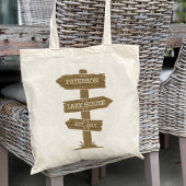 Rustieke houten wegwijzer Vakantiehuis Tote Bag