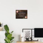 Rustieke Houten Welkom Huwelijk Poster (Thuiskantoor)