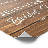 Rustieke houten welkomstbord voor bruidsdouche met poster (Hoek)