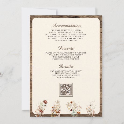 Rustieke houten Westerne kapel alles in één bruilo Kaart (Achterkant)