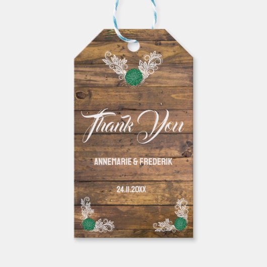 Rustieke houten Wildflower Favor Bag Cadeaulabel (Voorkant)