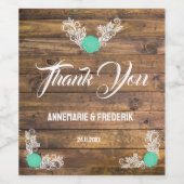 Rustieke houten Wildflower Favor Bag Wijn Etiket (Enkel label)