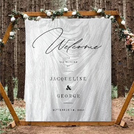 Rustieke Houten Winter Woud Bruiloft Welkom Design Wandkleed