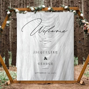 Rustieke Houten Winter Woud Bruiloft Welkom Design Wandkleed