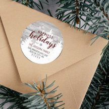 Rustieke houten winterboom bordeaux retouradres