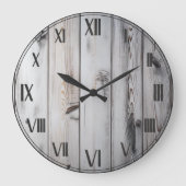 Rustieke houten witte boerderij grote klok (Voorkant)