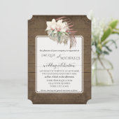 Rustieke houten witte orchidee bloemend tropisch g kaart (Staand voorkant)