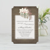 Rustieke Houten Witte Orchidee Bloemige Tropisch L Kaart (Staand voorkant)